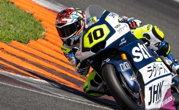 Unai Orradre, durante el fin de semana del Europeo de Moto2 2023 en Montmeló.