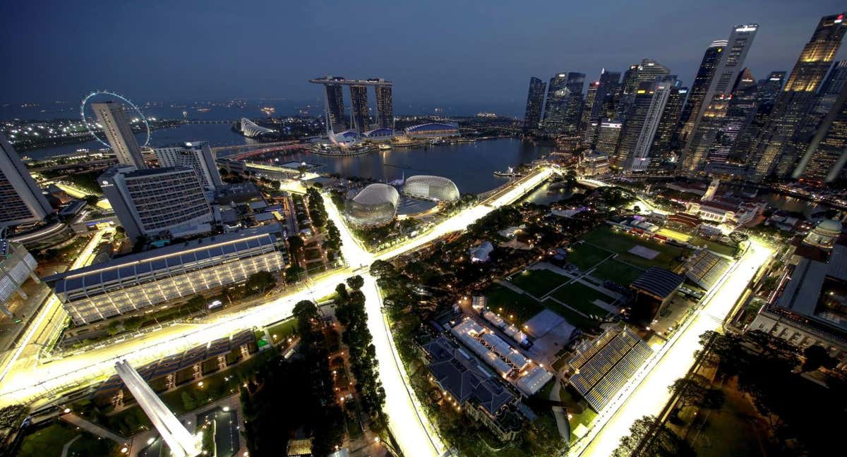 El circuito iluminado de Marina Bay./EFE