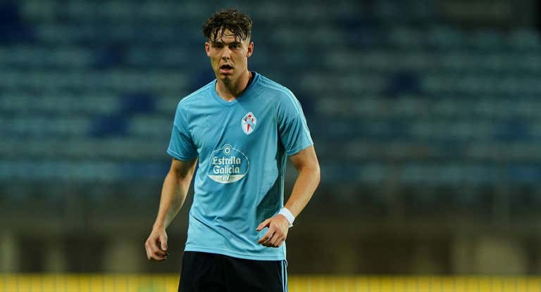 Strand Larsen, en un partido de pretemporada con el Celta.