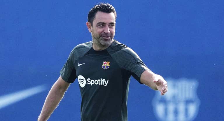 Xavi en un entrenamiento.