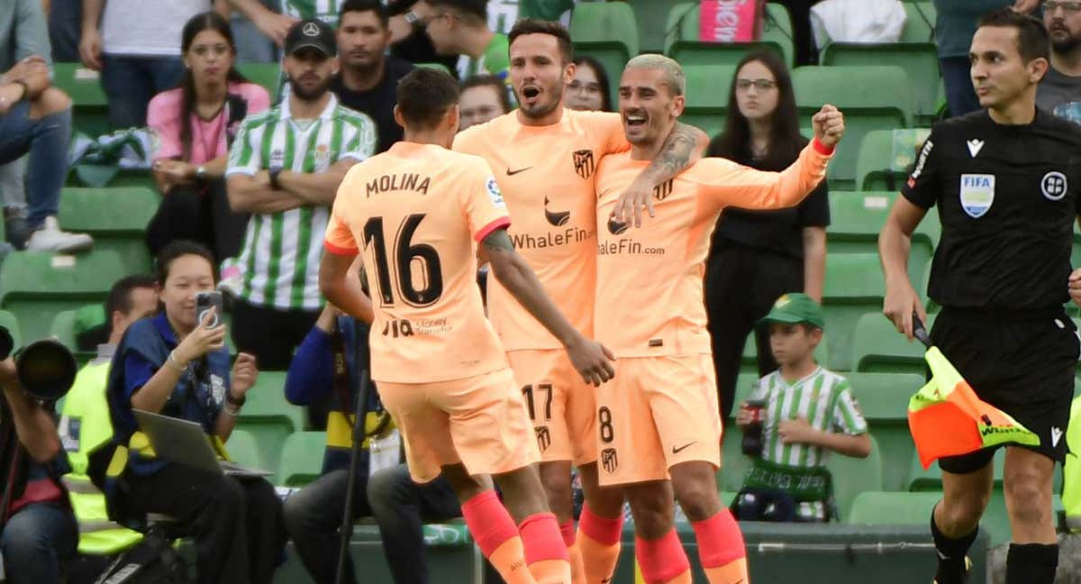 Griezmann marcó un doblete en su última visita al Villamarín./EFE