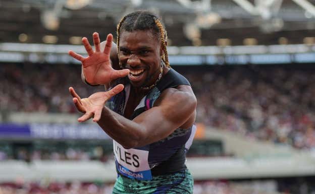 Noah Lyles durante la Diamond League de Londres, el pasado mes de julio. AFP