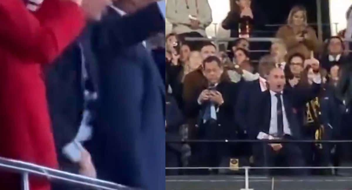Las dos tomas de la vergüenza: Rubiales se tocó sus partes a escasos metros de la Reina y la Infanta