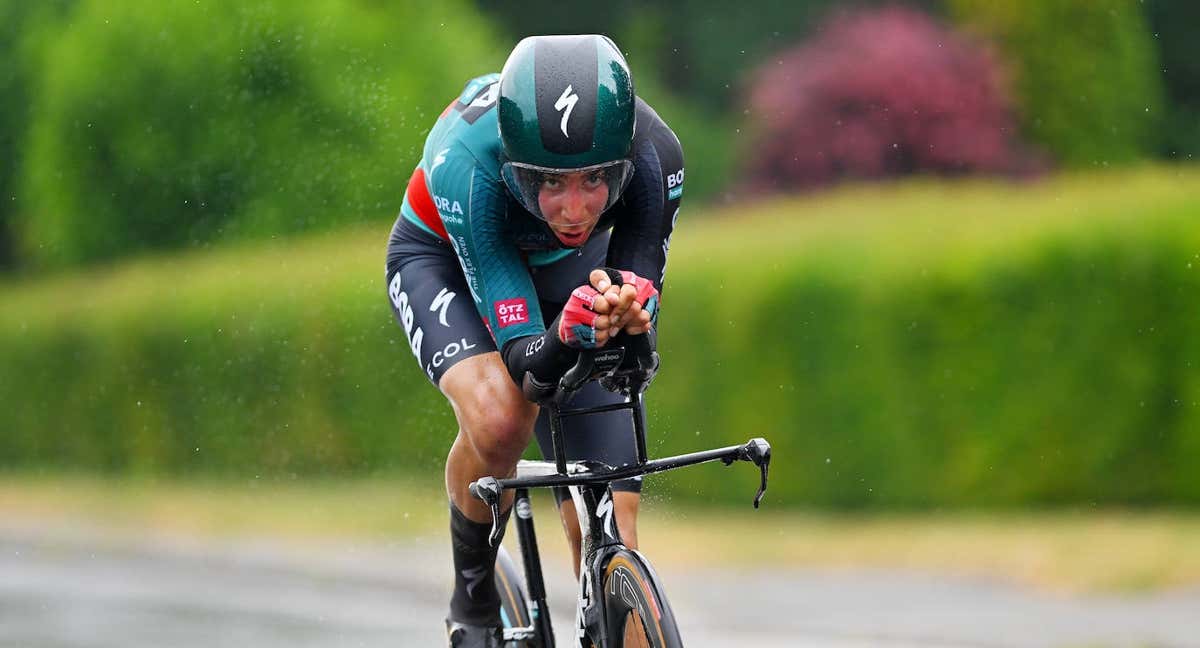Cian Uijtdebroeks, en la crono del Campeonato de Bélgica en junio.