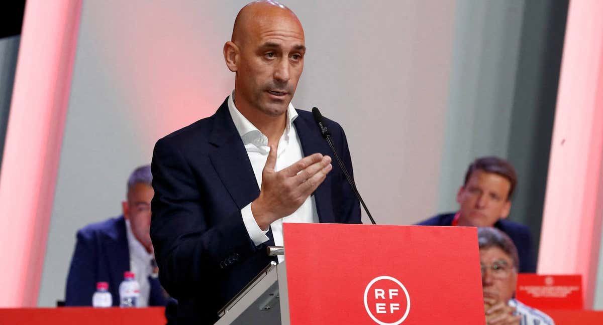 Rubiales, durante la Asamblea del viernes./RFEF