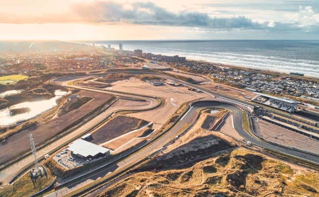 Vista aérea del circuito de Zandvoort de F1.  Dromo