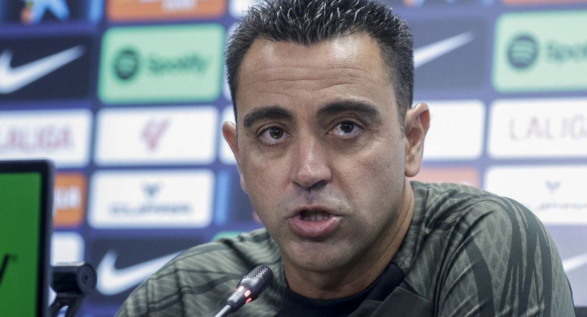 Xavi Hernández en rueda de prensa.
