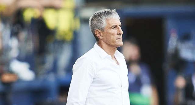 Quique Setién: «Al acabar el partido he felicitado a mis futbolistas»