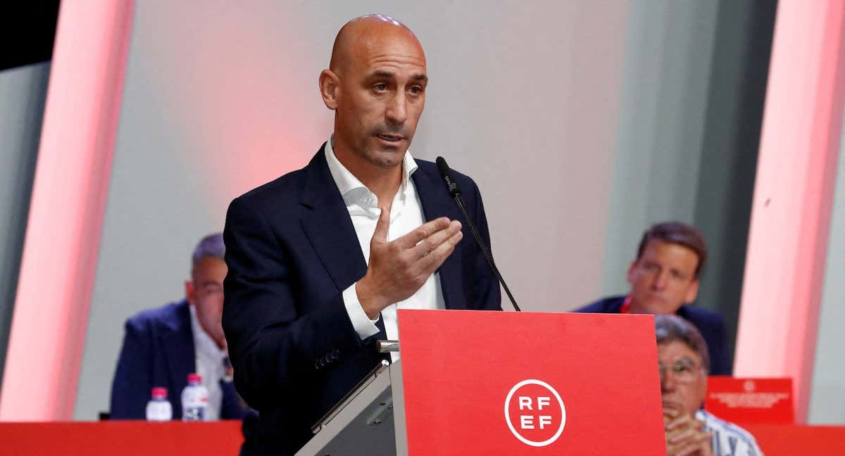Rubiales, durante la Asamblea./REUTERS
