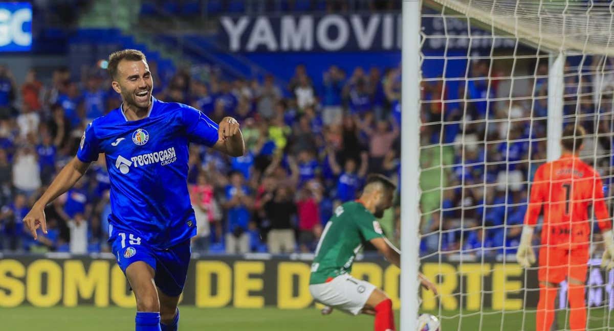 Mayoral celebra el gol ante el Alavés que le dio el triunfo al Getafe./EFE