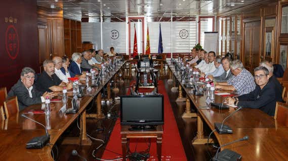 Los presidentes de las federaciones territoriales durante la reunión mantenida el lunes./RFEF