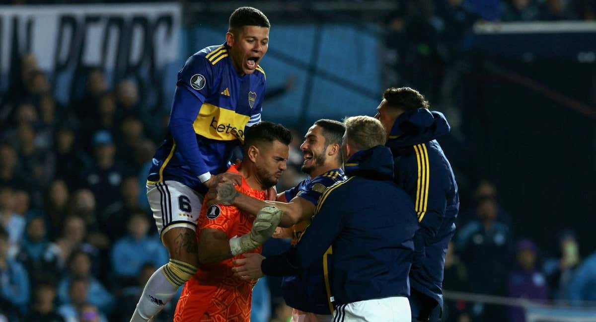 Boca festeja con Romero el pase a semifinales. /@Libertadores