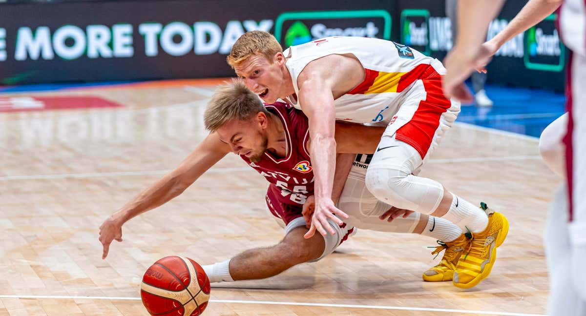 España durante un partido del Mundial de Baloncesto 2023./EFE