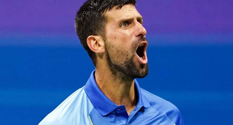 Djokovic celebra la victoria ante Djere.