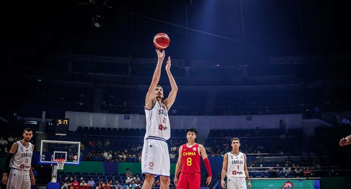 Simanic, durante el primer partido del Mundial entre Serbia y China. /FIBA