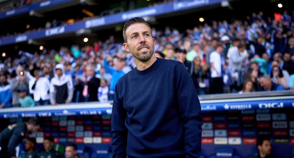 Luis García, durante un partido con el Espanyol. /GETTY