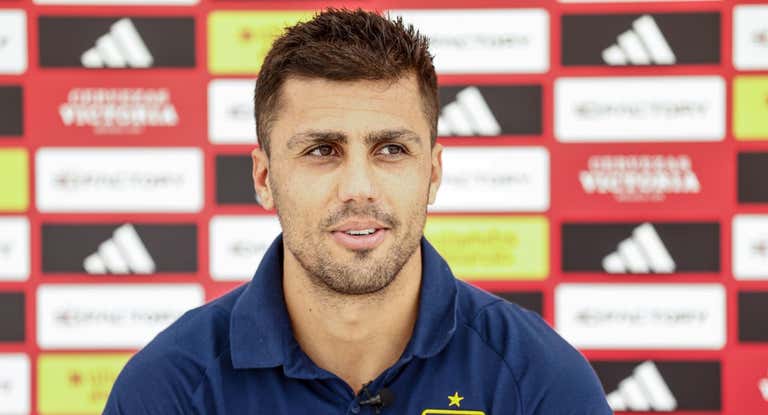 Rodri, durante una rueda de prensa.