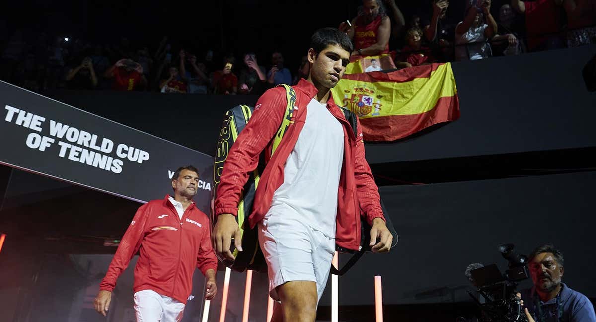 Carlos Alcaraz durante la Copa Davis 2022 en Valencia./DAVIS CUP