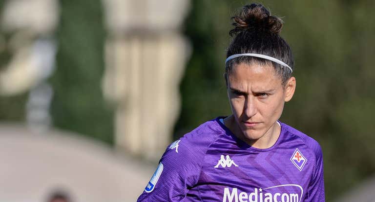 Vero Boquete en un partido con la Fiorentina.