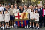 Baño de masas del Barça en la ofrenda floral con motivo de la Diada