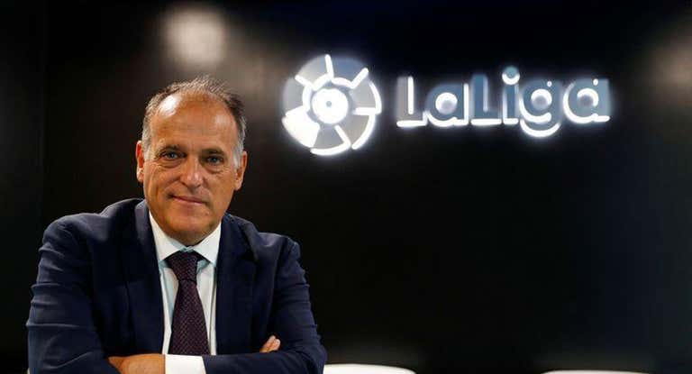 Tebas en la sede de LaLiga.