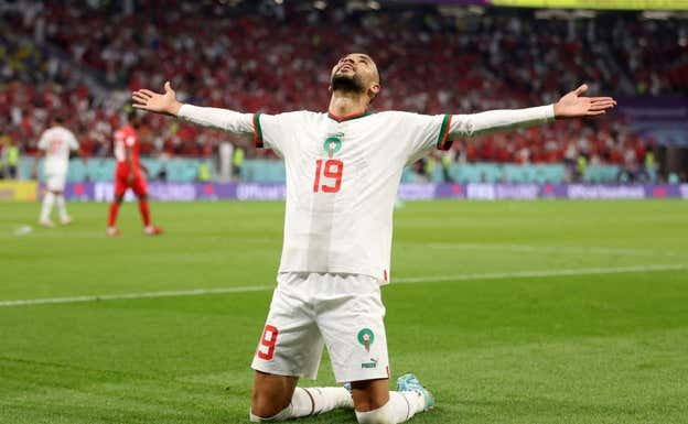 En-Nesiry durante un partido con Marruecos.  REUTERS