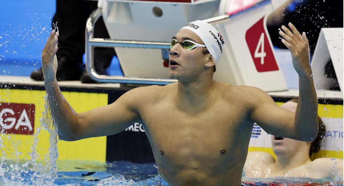 El nadador tunecino Ahmed Hafnaui en el mundial de Fukuoka 2023. /REUTERS