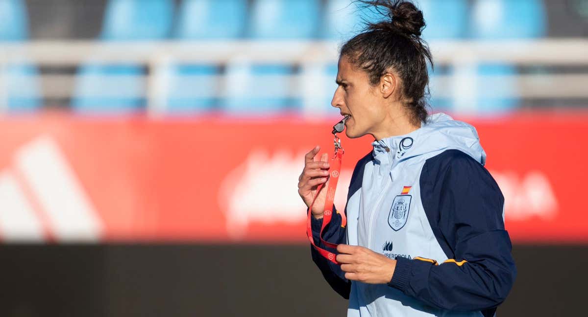 Montse Tomé durante un entrenamiento.