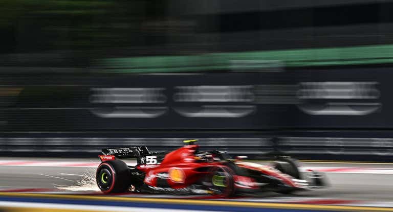 Carlos Sainz, en la clasificación de Singapur.