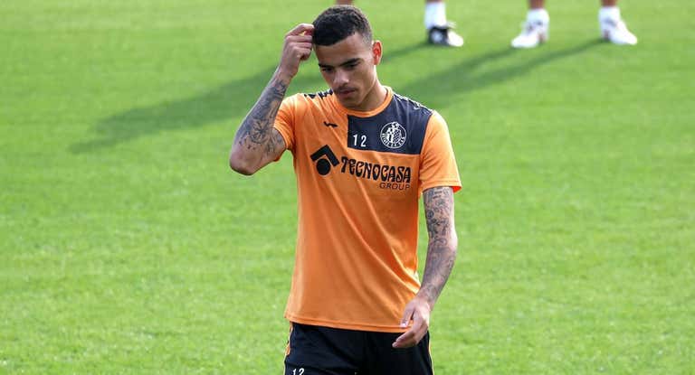 Greenwood, en un entrenamiento con el Getafe.