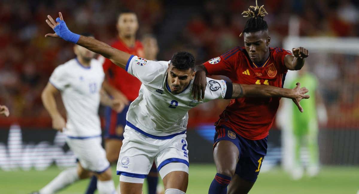 Nico Williams, durante el España - Chipre. /EFE
