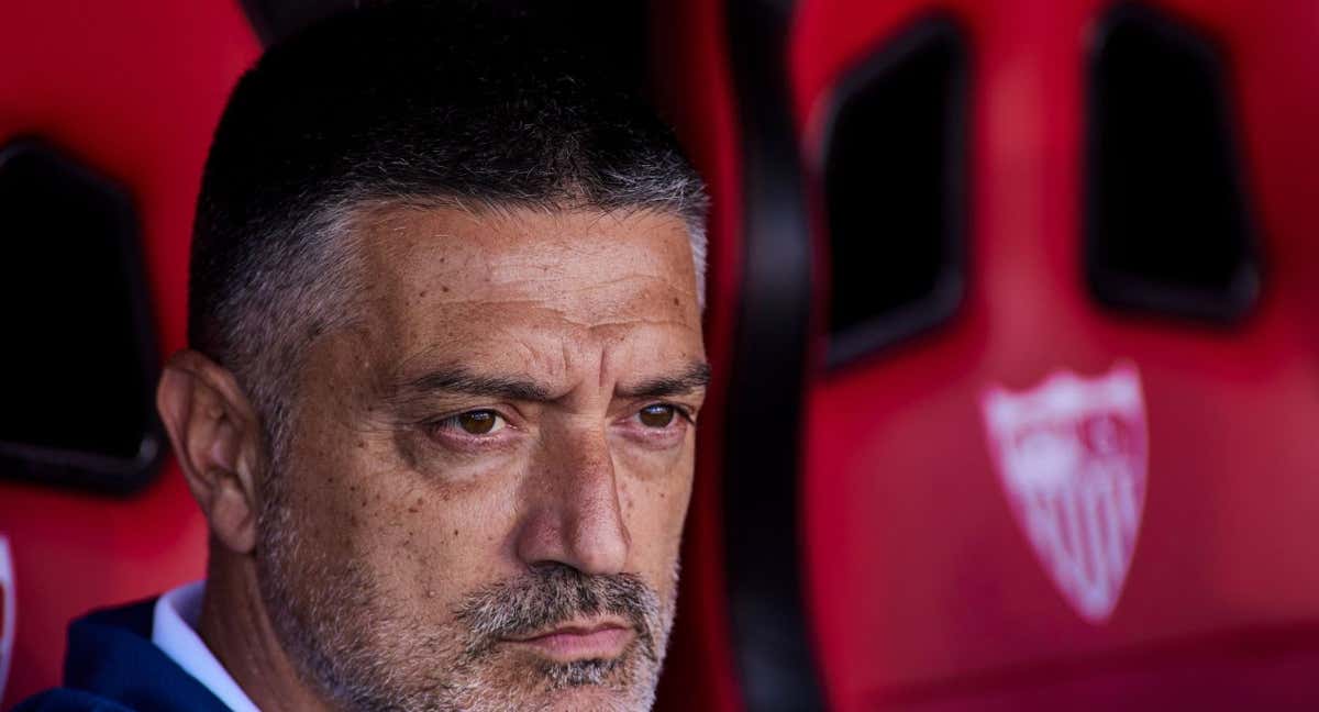 García Pimienta, durante el Sevilla-Las Palmas./EP