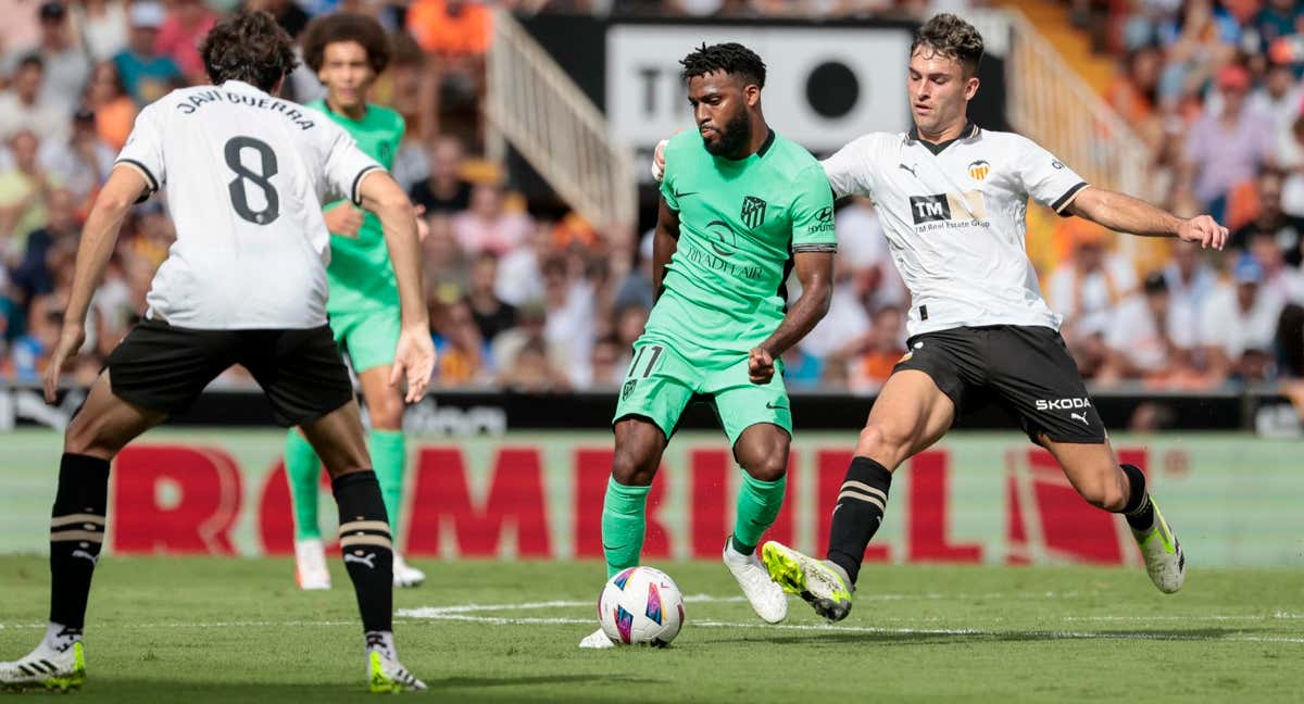 Thomas Lemar durante el partido contra el Valencia. /EFE