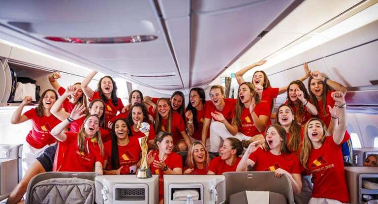 Las jugadoras de la Selección tras conquistar el Mundial.
