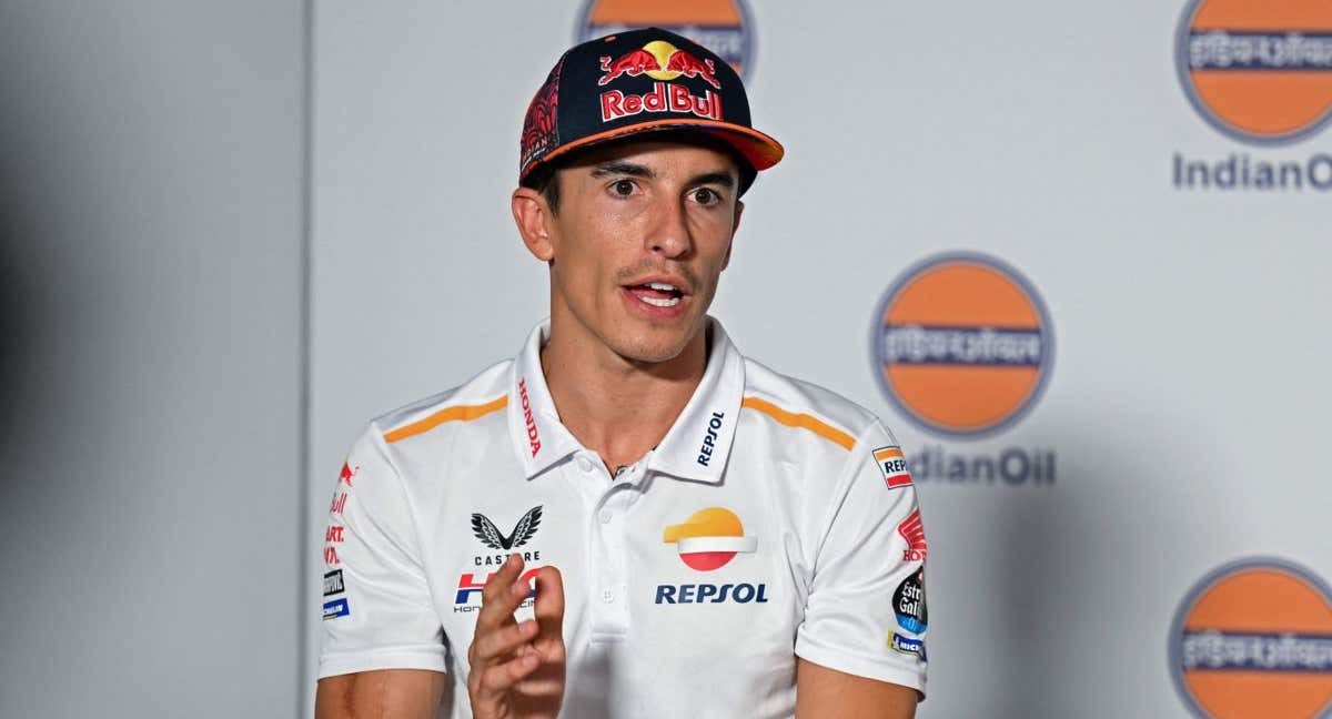 Marc Márquez en la rueda de prensa del GP India.
