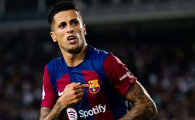 Cancelo celebra su gol contra el Betis.  FC BARCELONA