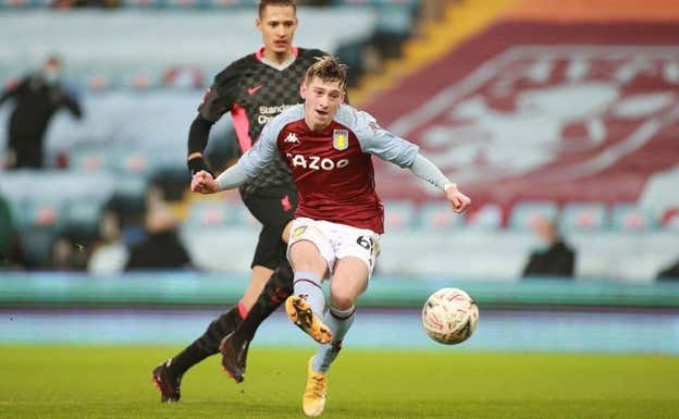 Louie Barry marcó en la FA Cup contra el Liverpool. Getty Images