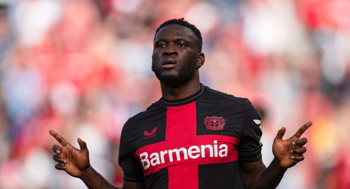 Victor Boniface con el Bayer Leverkusen.