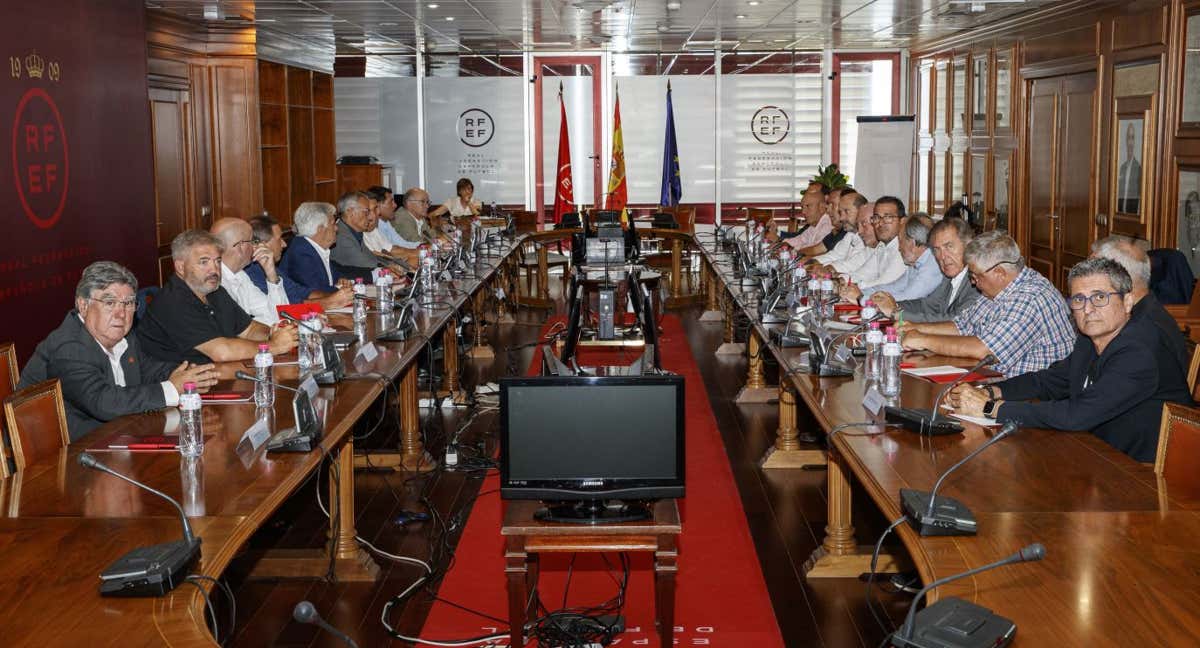 Una de las últimas reuniones de presidentes territoriales en la Federación. /RFEF