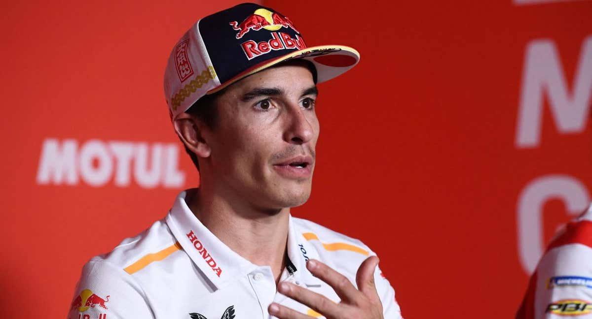 Marc Márquez, durante la rueda de prensa previa al GP de Japón. /AFP