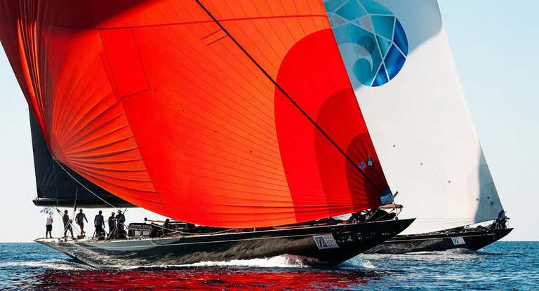 Los Clase J Topaz y Svea navegan en la Ibiza JoySail.