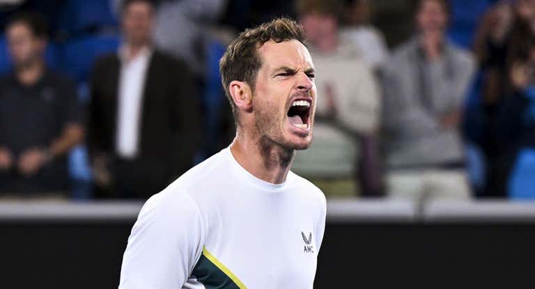 Andy Murray celebra su victoria ante Kokkinakis en el pasado Open de Australia.