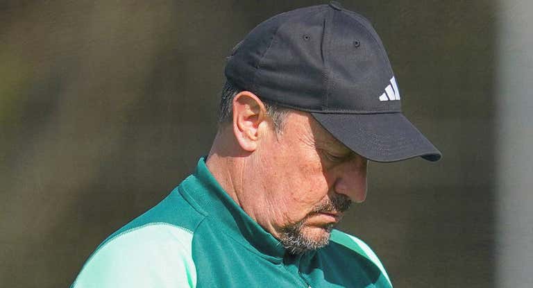 Rafa Benítez, en un entrenamiento del Celta.