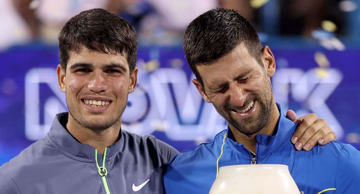 Alcaraz y Djokovic en Cincinnati./AFP