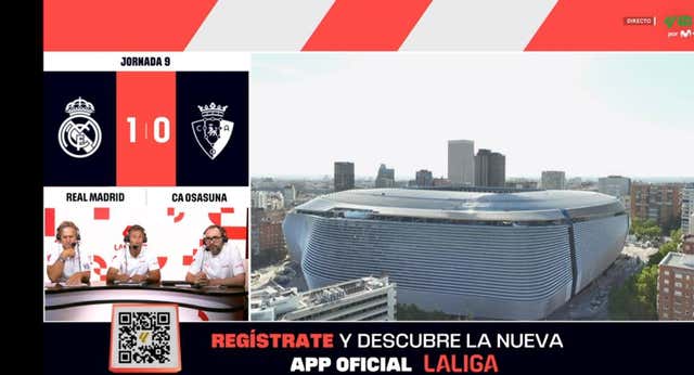 Insólito: LaLiga retransmite el Madrid-Osasuna desde Barcelona por las trabas del Bernabéu