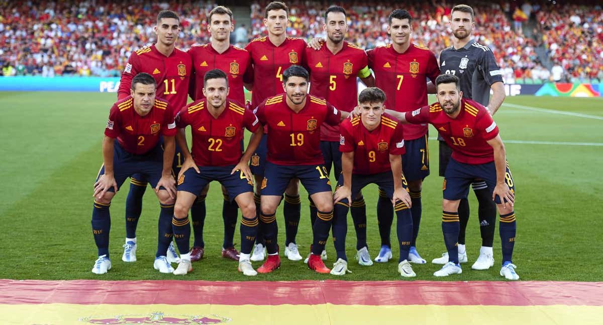 El once de la Selección en el último partido del equipo nacional en Sevilla en junio de 2022./Getty Images