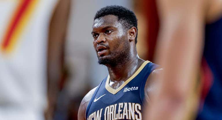 Zion Williamson durante un partido de pretemporada.
