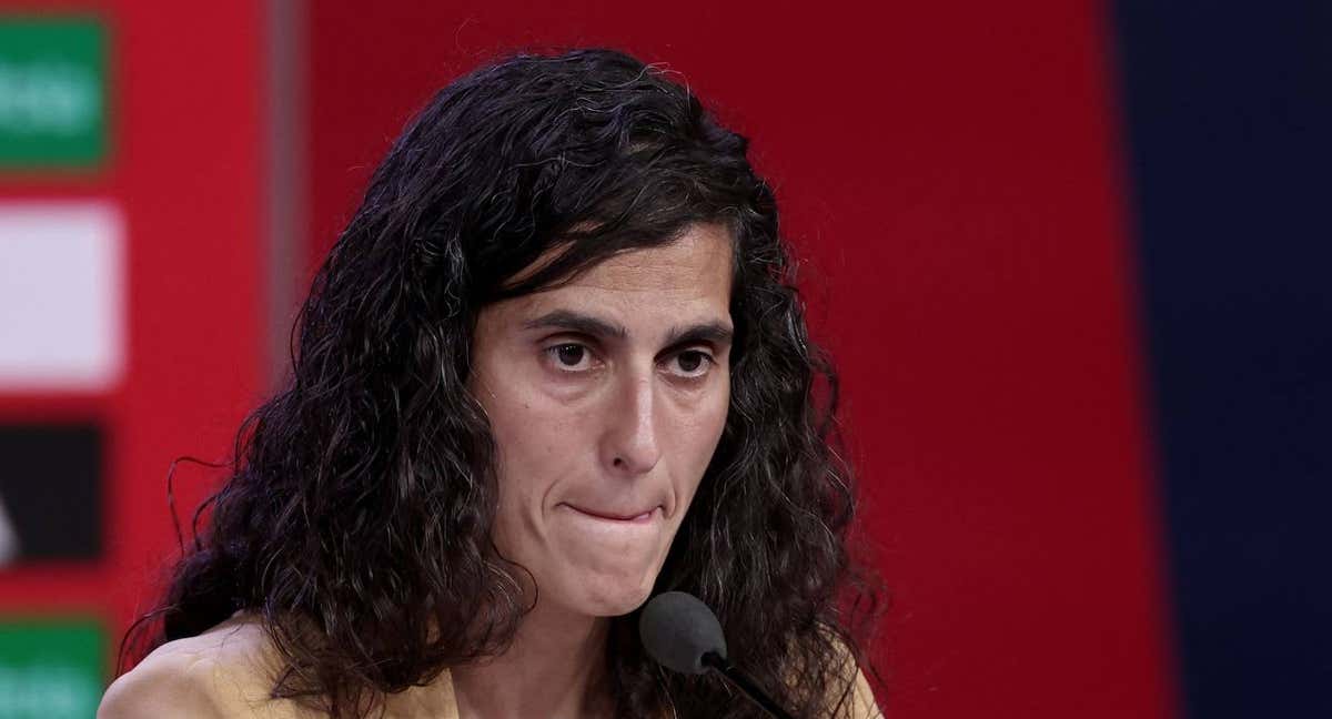 Montse Tomé, durante el anuncio de su primera convocatoria como Seleccionadora española. /COEX / AFP