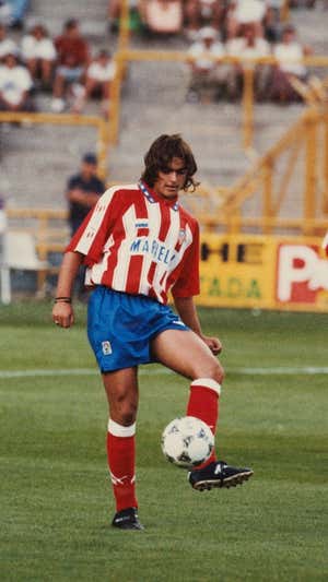 Pepe de la Sagra, en acción con la camiseta del Atlético de Madrid.  Miguel J. Berrocal