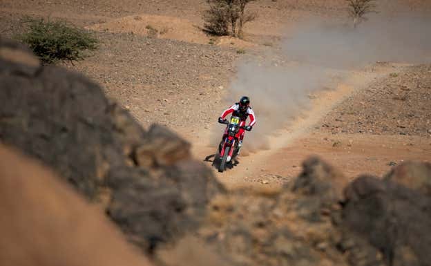 Tosha Schareina, durante una etapa del Rally de Marruecos 2023. Rallye du Maroc
